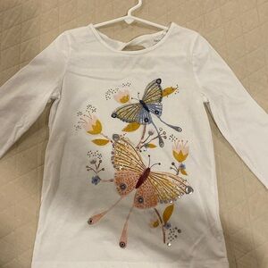 Butterfly print long sleeve shirt